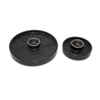 גלגלים מותאמים אישית יציקו ברזל אפור עם ציפוי אלקטרוני שחור בשימוש על מכסחת דשא