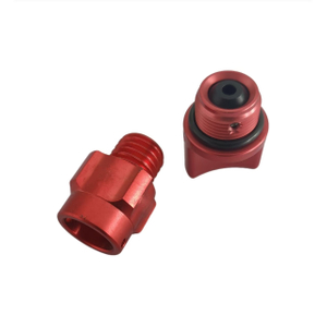 6061T6 एल्यूमिनियम मिश्र धातु टर्निंग और मिलिंग घटक रेड एनोडाइजिंग और सीलिंग गैसकेट के साथ